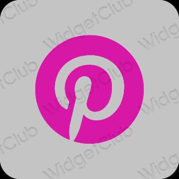 Estetik kelabu Pinterest ikon aplikasi