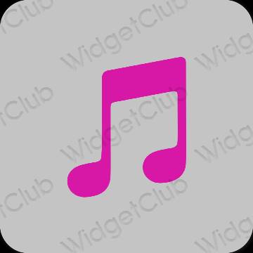 Estetsko siva Apple Music ikone aplikacij