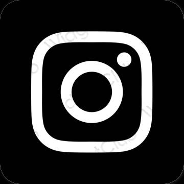 Естетичен черен Instagram икони на приложения