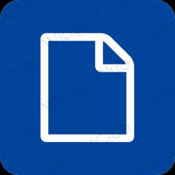 Esteetiline sinine Notes rakenduste ikoonid
