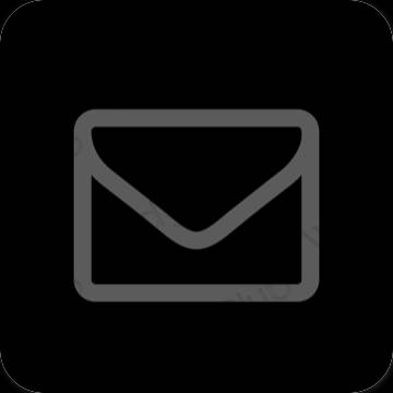 Estetické čierna Gmail ikony aplikácií