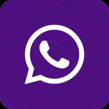Estético púrpura WhatsApp iconos de aplicaciones