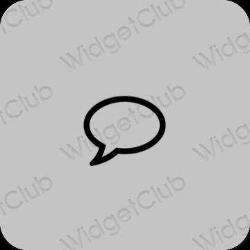 Ästhetisch grau Messages App-Symbole