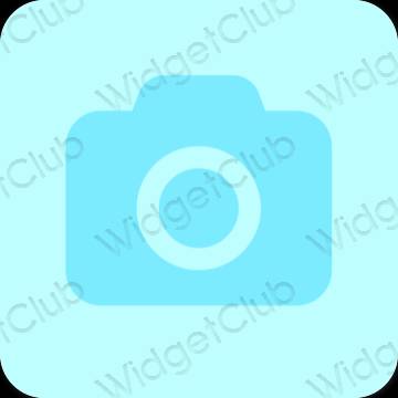 Estetik pastel mavi Camera uygulama simgeleri