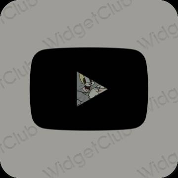 미적인 회색 Youtube 앱 아이콘