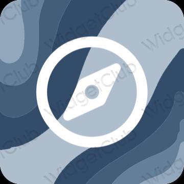 미적인 파스텔 블루 Safari 앱 아이콘