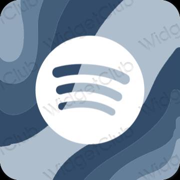 Estetik pastel mavi Spotify uygulama simgeleri