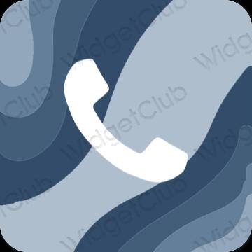 Estetyka pastelowy niebieski Phone ikony aplikacji