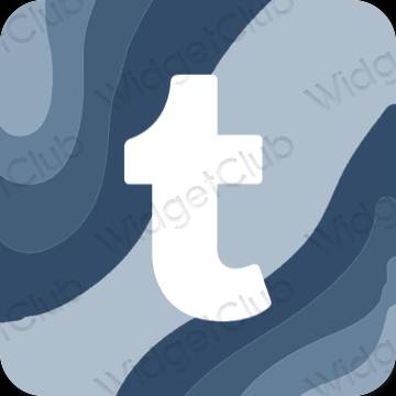 אֶסתֵטִי כחול פסטל Tumblr סמלי אפליקציה