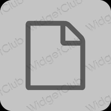 Esthétique grise Files icônes d'application