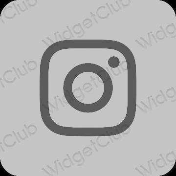 Estetické sivá Instagram ikony aplikácií