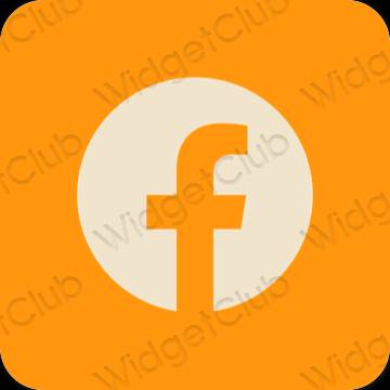 미적인 주황색 Facebook 앱 아이콘