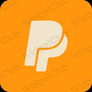 Естетичен оранжево Paypal икони на приложения