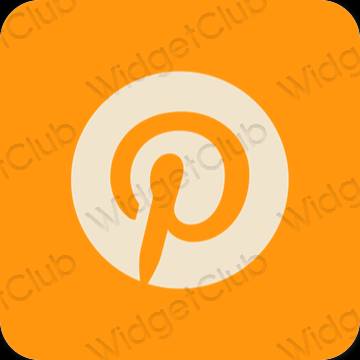 Αισθητικός πορτοκάλι Pinterest εικονίδια εφαρμογών