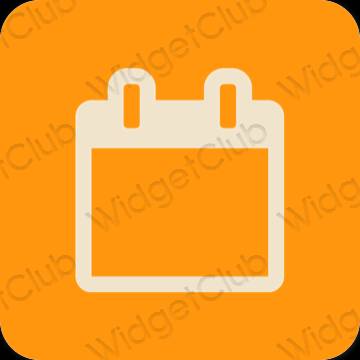 Естетски наранџаста Calendar иконе апликација