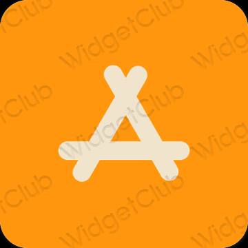 Esteettinen oranssi AppStore sovelluskuvakkeet