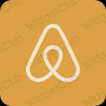 Aesthetic orange Airbnb app icons