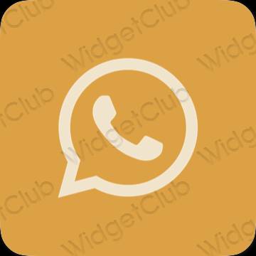 Ästhetisch Orange WhatsApp App-Symbole