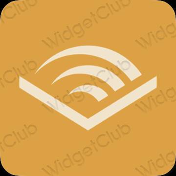 Aesthetic orange Audible app icons