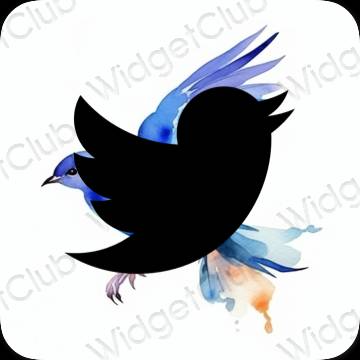 រូបតំណាងកម្មវិធី Twitter សោភ័ណភាព