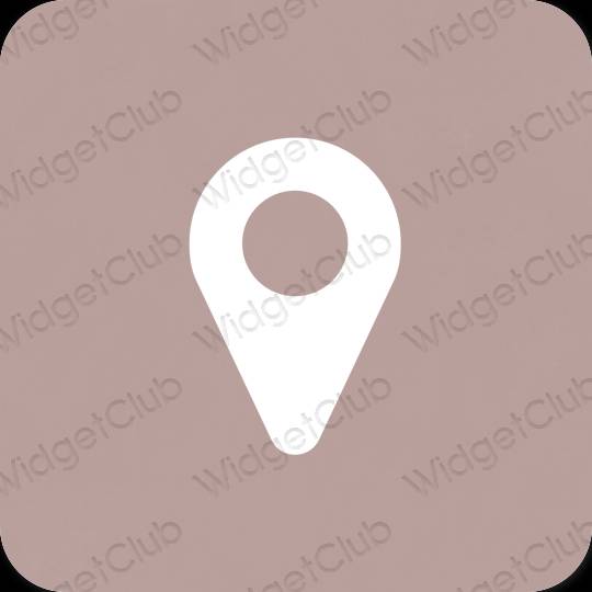 미적인 베이지 Google Map 앱 아이콘