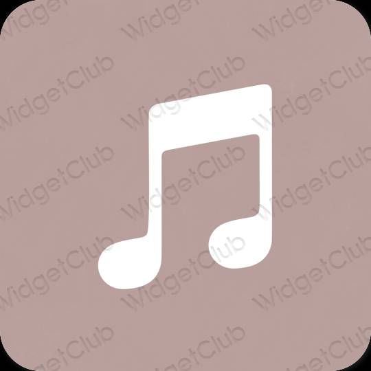 Estético bege Apple Music ícones de aplicativos