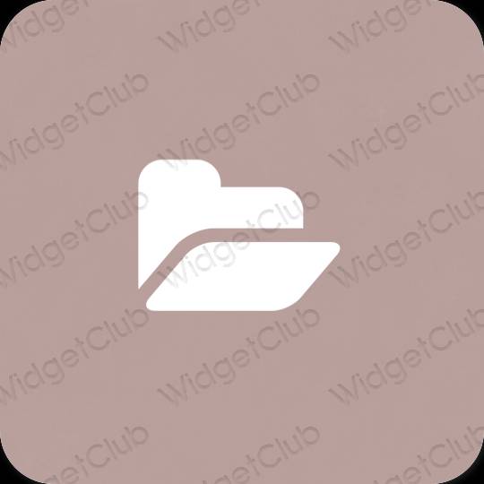 Ästhetisch Beige Files App-Symbole