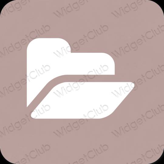 Estetický béžový Files ikony aplikací