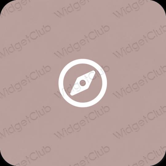 Естетичен бежово Safari икони на приложения