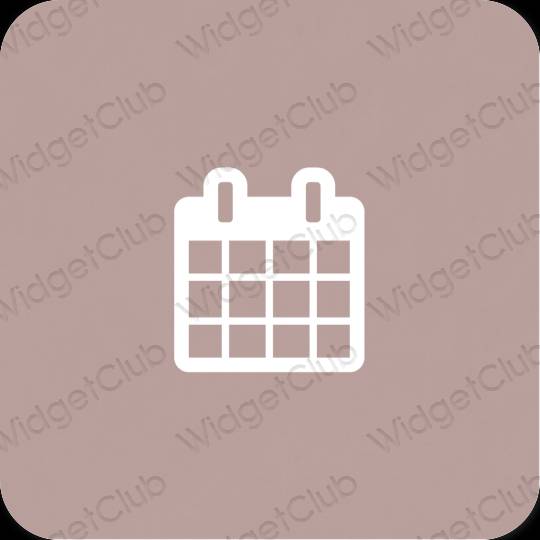 Estetické béžová Calendar ikony aplikácií