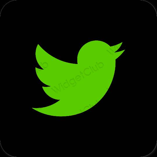 Esthétique noir Twitter icônes d'application