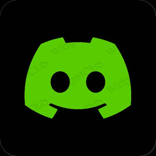 Estético verde discord ícones de aplicativos