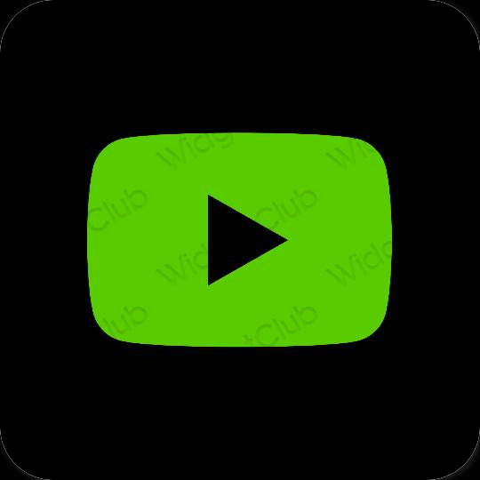 جمالي لون أخضر Youtube أيقونات التطبيق
