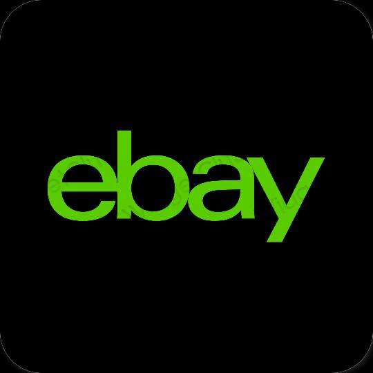 Estetsko Črna eBay ikone aplikacij