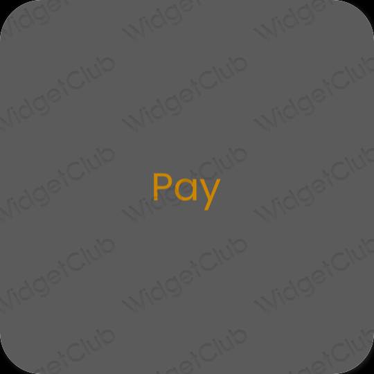 Esztétika szürke PayPay alkalmazás ikonok