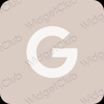 Stijlvol beige Google app-pictogrammen