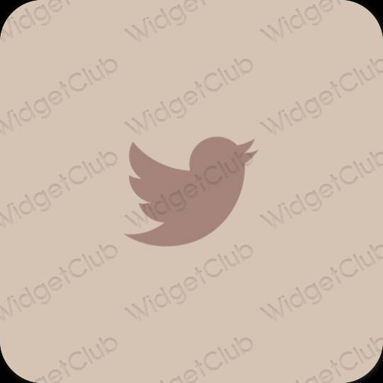 Estetico beige Twitter icone dell'app