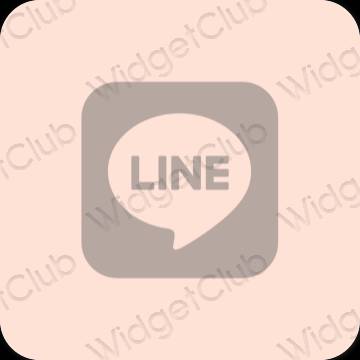 Stijlvol beige LINE app-pictogrammen
