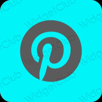 Estetik mavi Pinterest uygulama simgeleri