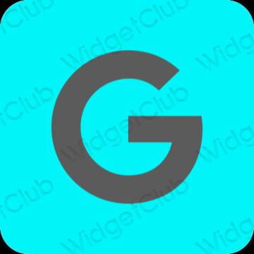 Estético azul Google ícones de aplicativos