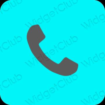 Æstetisk blå Phone app ikoner