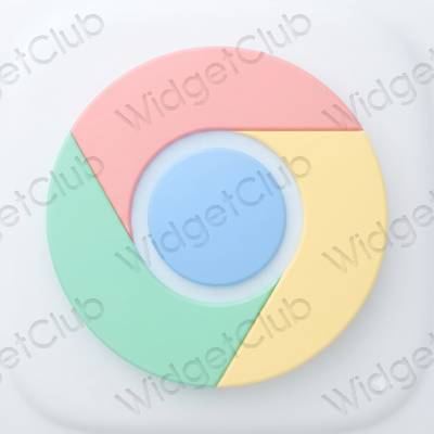 Ესთეტიური ყვითელი Chrome აპლიკაციის ხატები