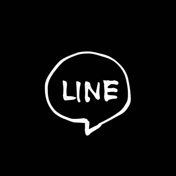 Естетичний чорний LINE значки програм