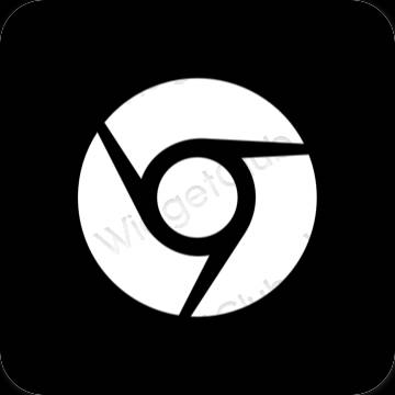 Ästhetisch Schwarz Chrome App-Symbole