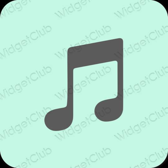Estetic albastru pastel Apple Music pictogramele aplicației