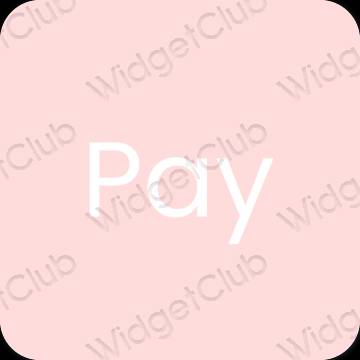 เกี่ยวกับความงาม สีชมพูพาสเทล PayPay ไอคอนแอพ