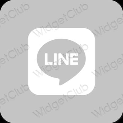Естетски сива LINE иконе апликација