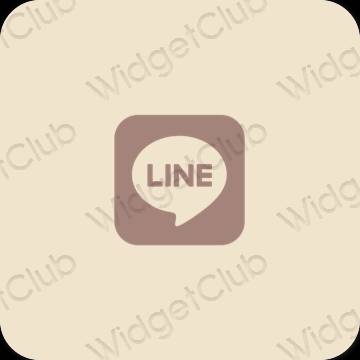 Estetyka beżowy LINE ikony aplikacji