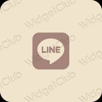 زیبایی شناسی رنگ بژ LINE آیکون های برنامه