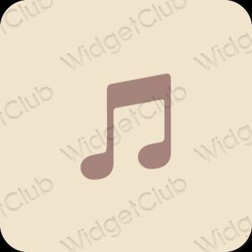Estetsko bež Apple Music ikone aplikacij